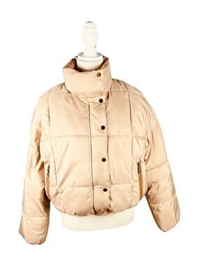 Baum Und Pferdgarten Khaki Tan Cropped Puffer Coat Oversized Funnel Neck XS